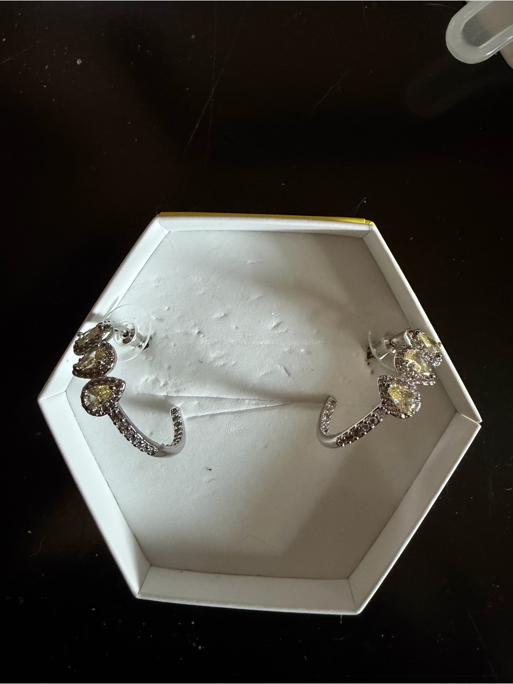 Lemon on Rhodium OG Hoops - Picture 2 of 4